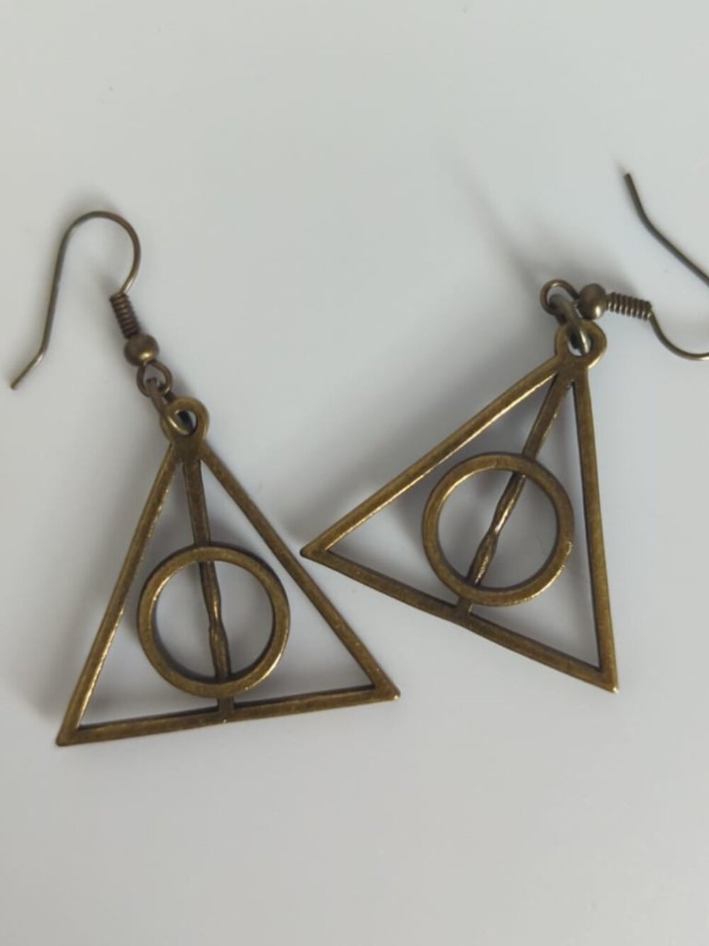 Harry Potter Deathly Hallows Brass Earrings